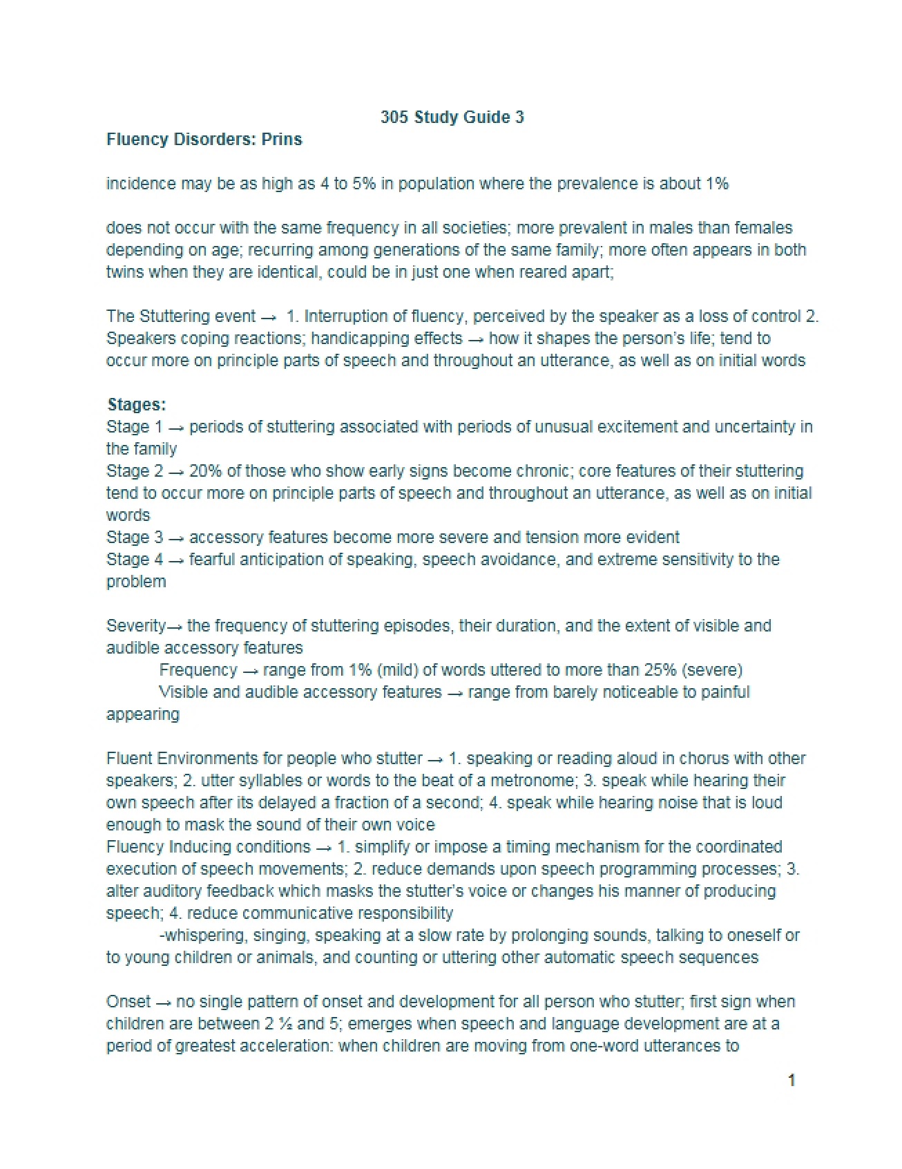 Study Guide 3 (Course 305)