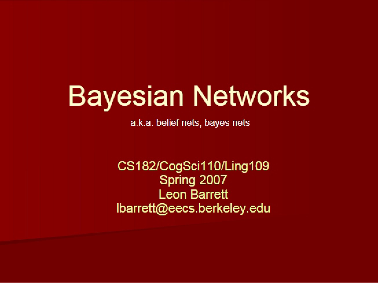 Networks (Bayesian)