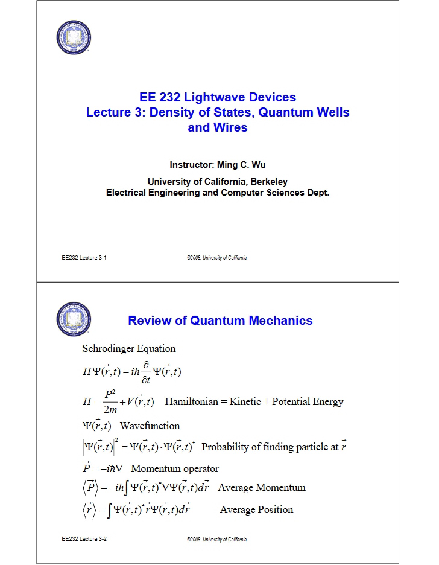 Lecture Summaries