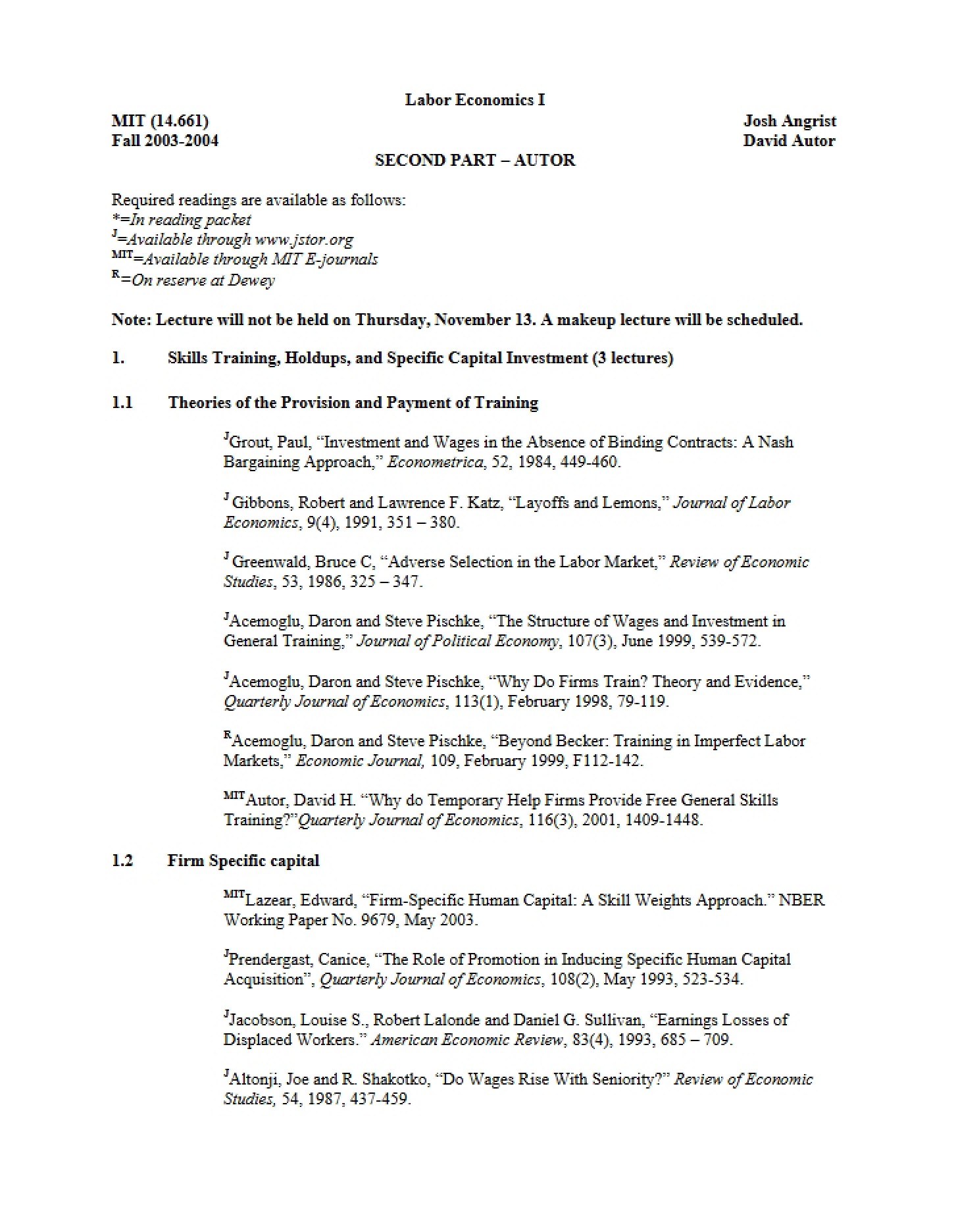 Course Syllabus
