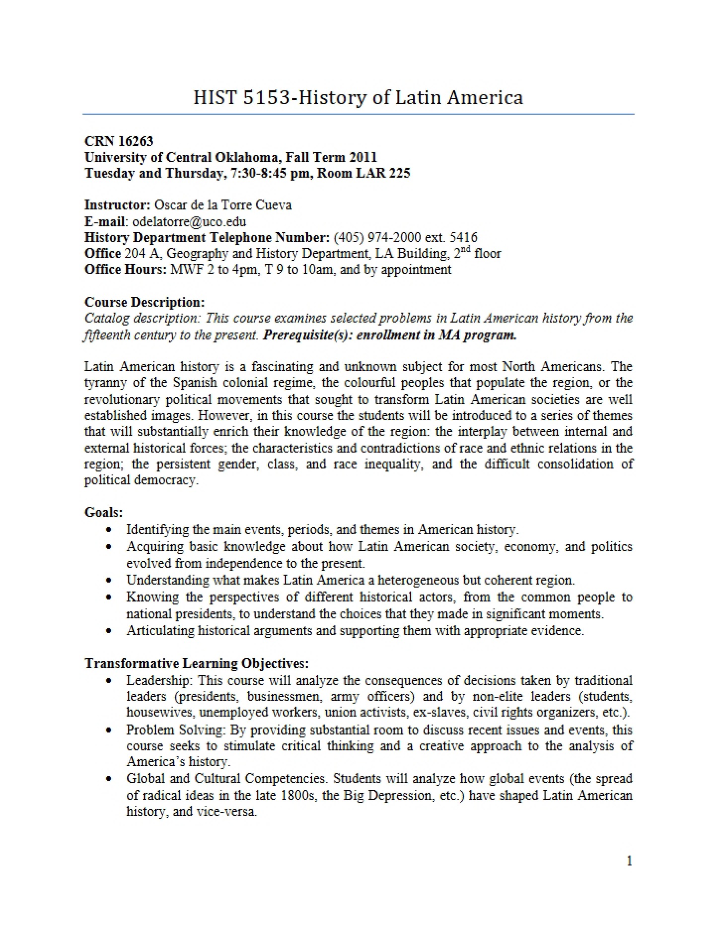Syllabus Overview