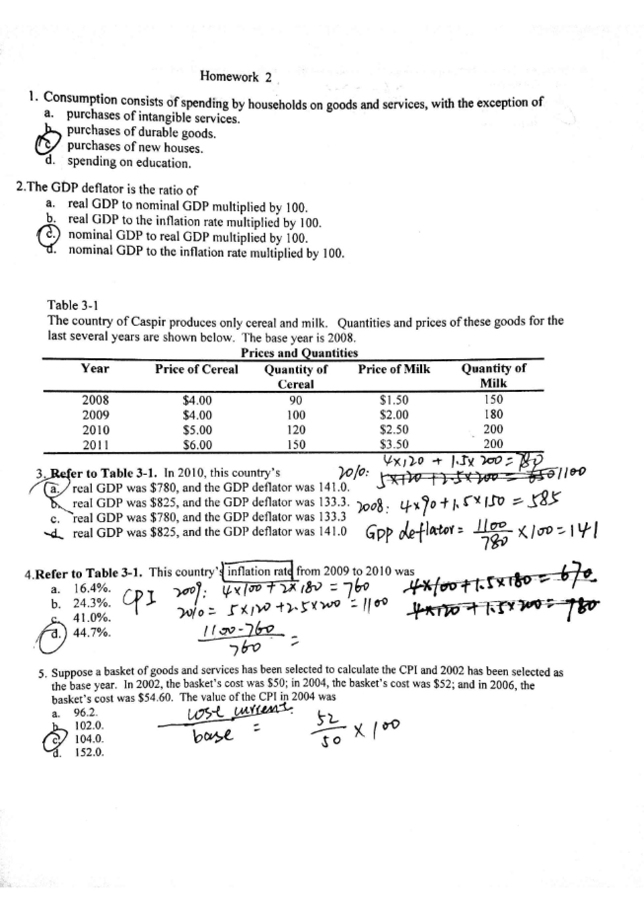 Second Set of Homework for Macroeconomics