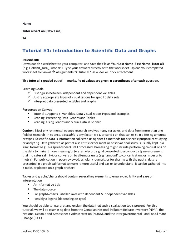 Scientific Data and Graphs - An Introduction