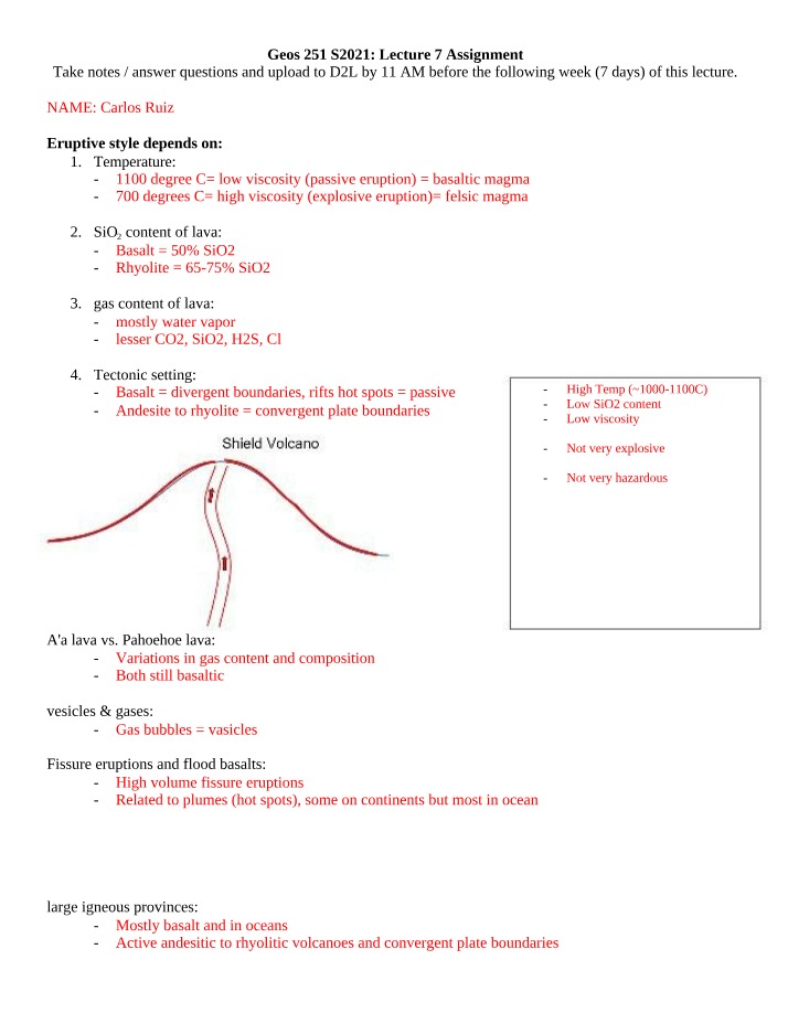 Volcanic Eruptions - Factors and Hazards