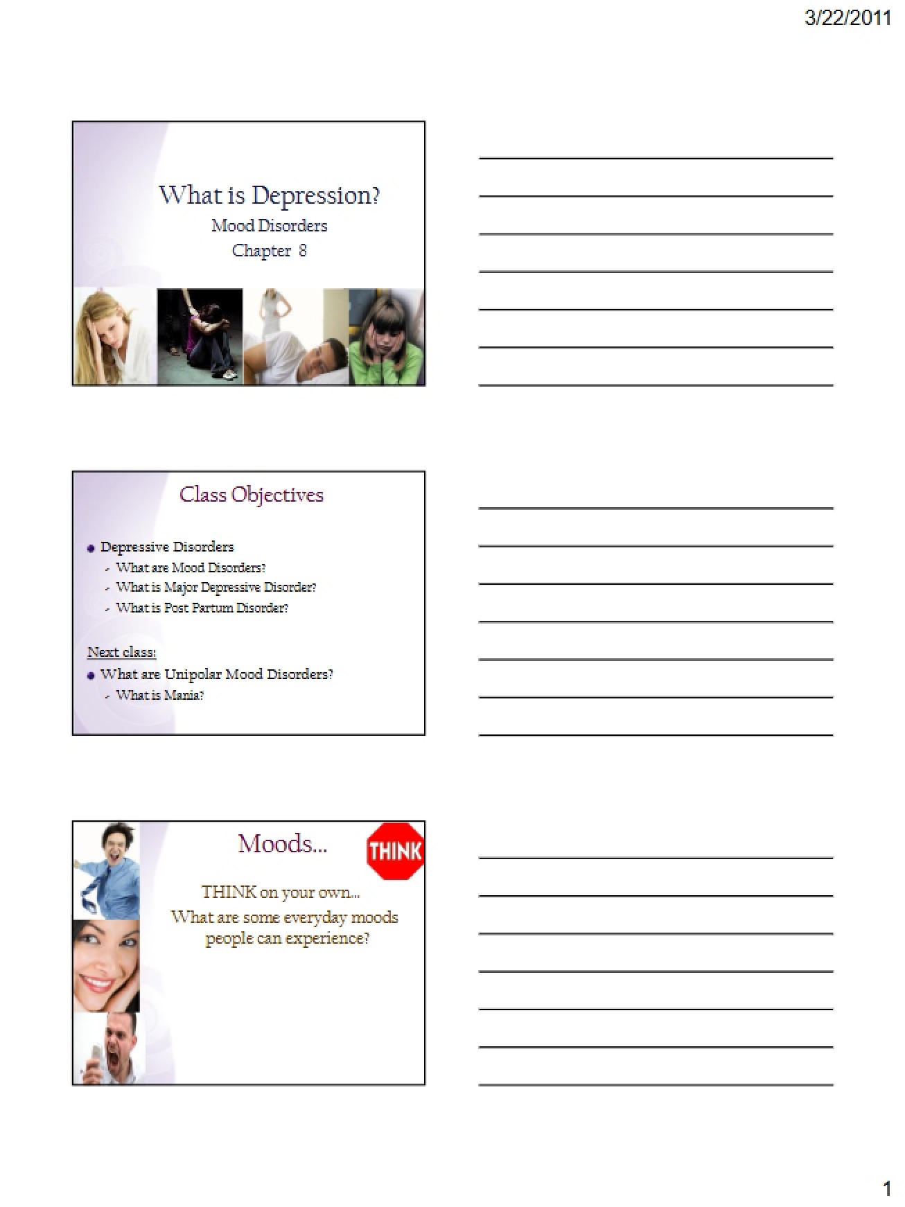 Mood Disorders (Chapter Eight)