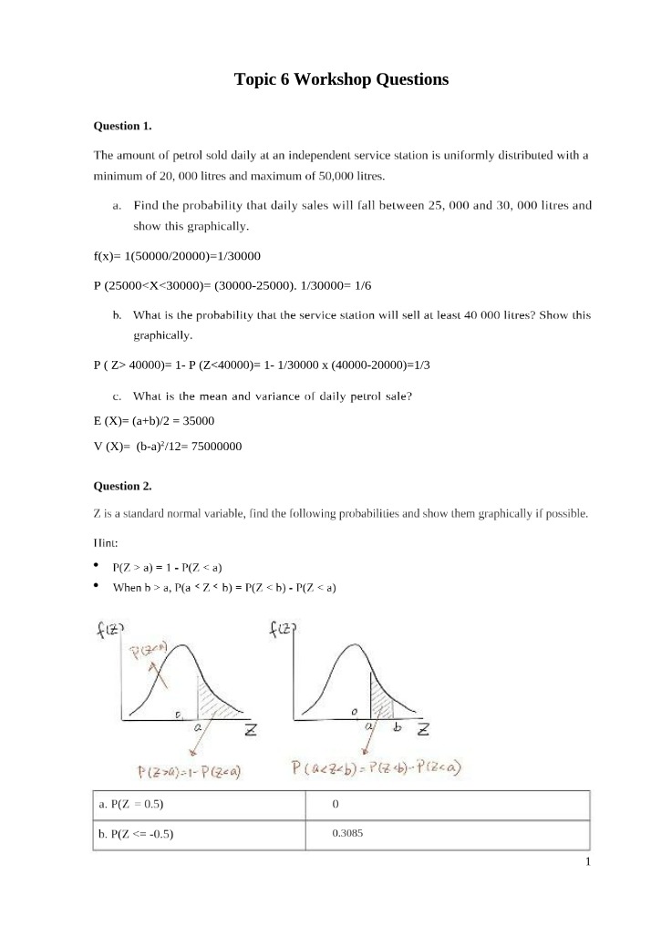 Workshop Questions for Topic 6