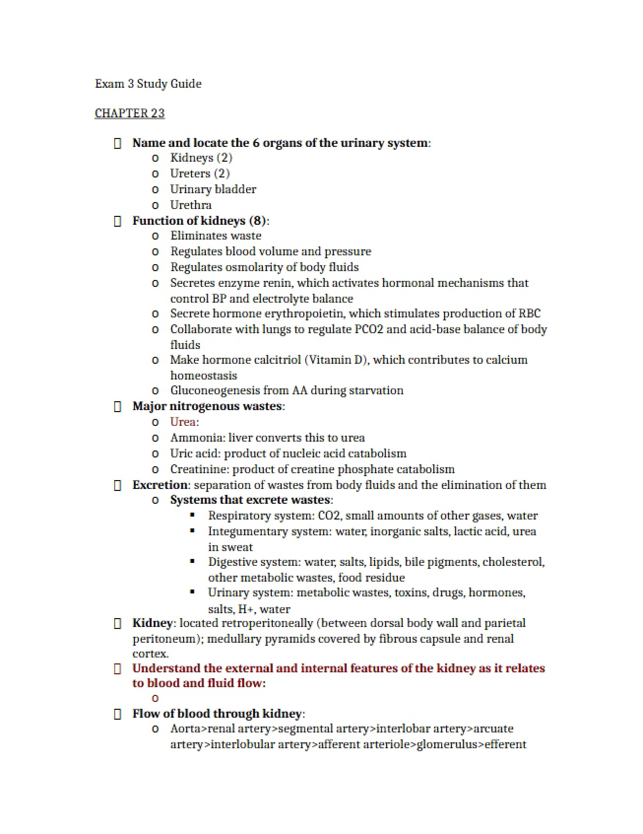 Study Guide for Exam 3