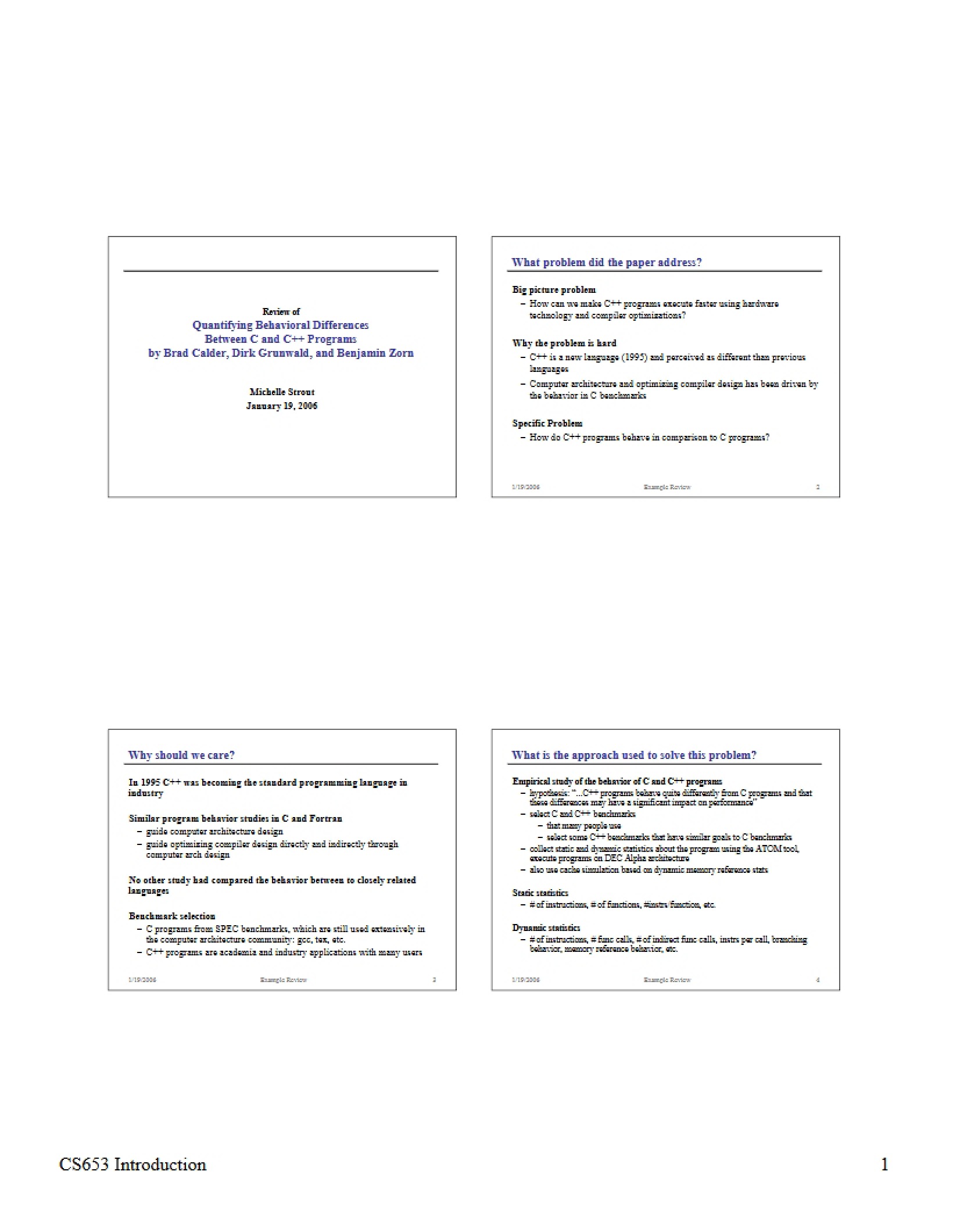 C and C++ Programs Quantifying Behavioral Differences