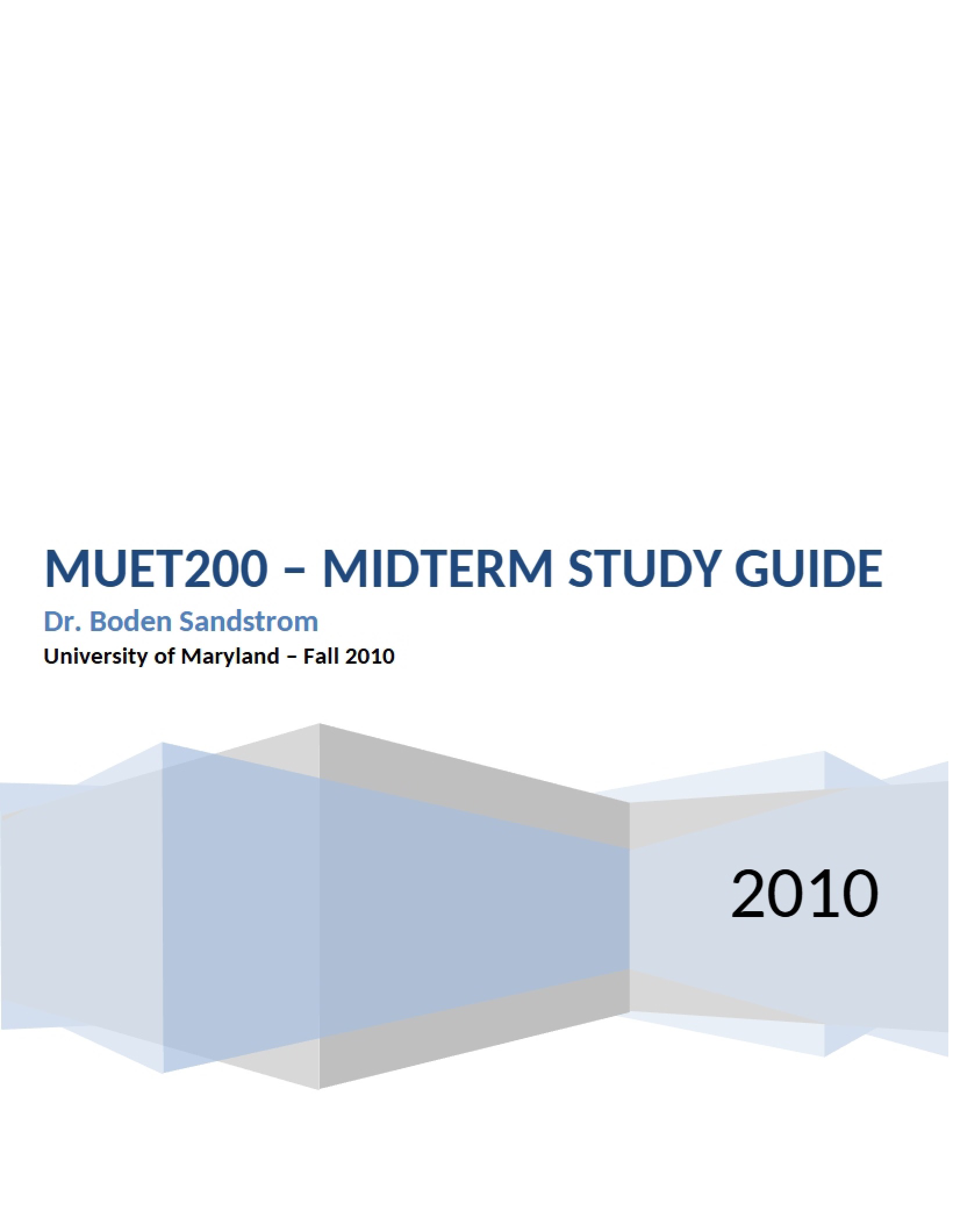 Preparation Guide for Midterm