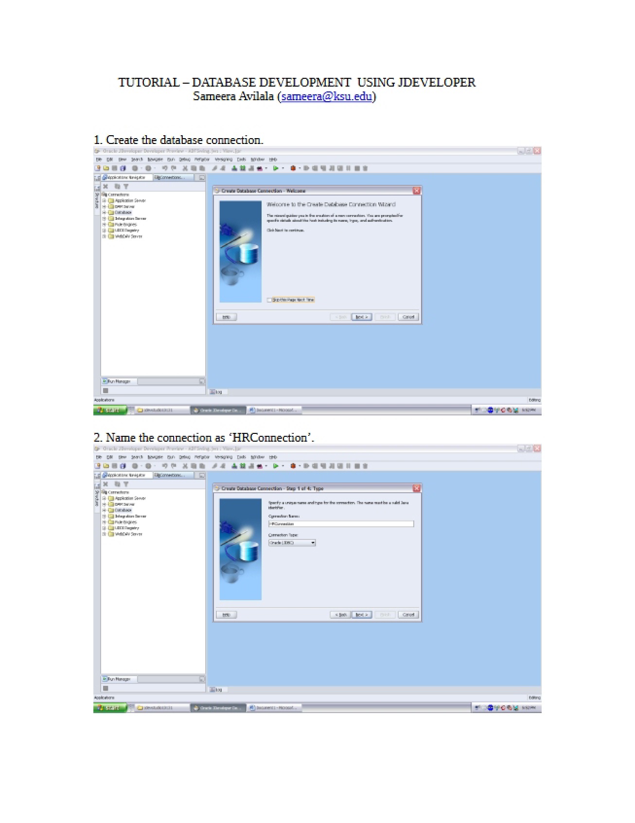Introduction to the Development of Databases with JDeveloper