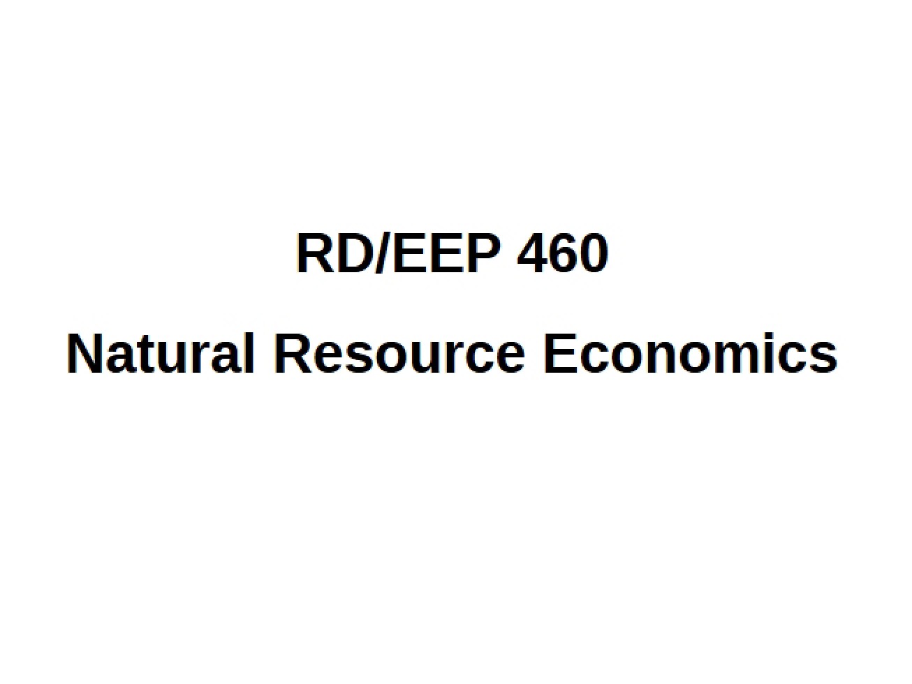 Economics of Natural Resources