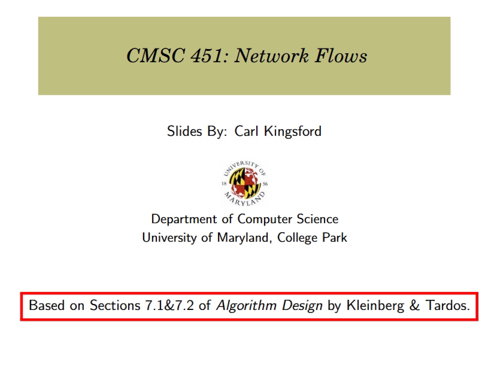 Flow in Networks