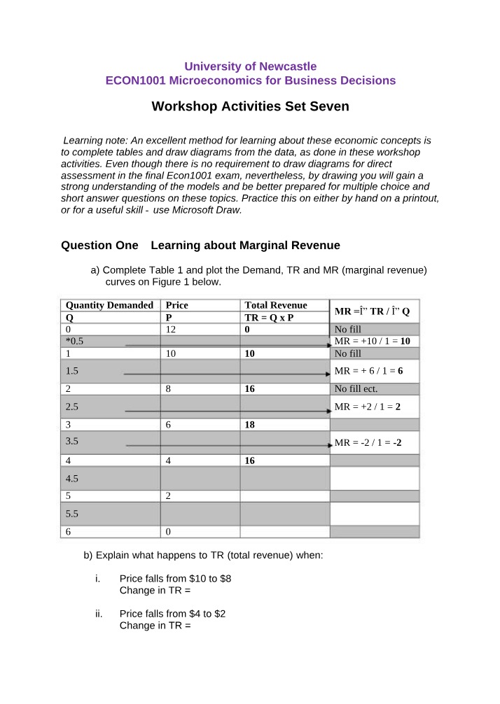 Workshop Activities - Week Seven