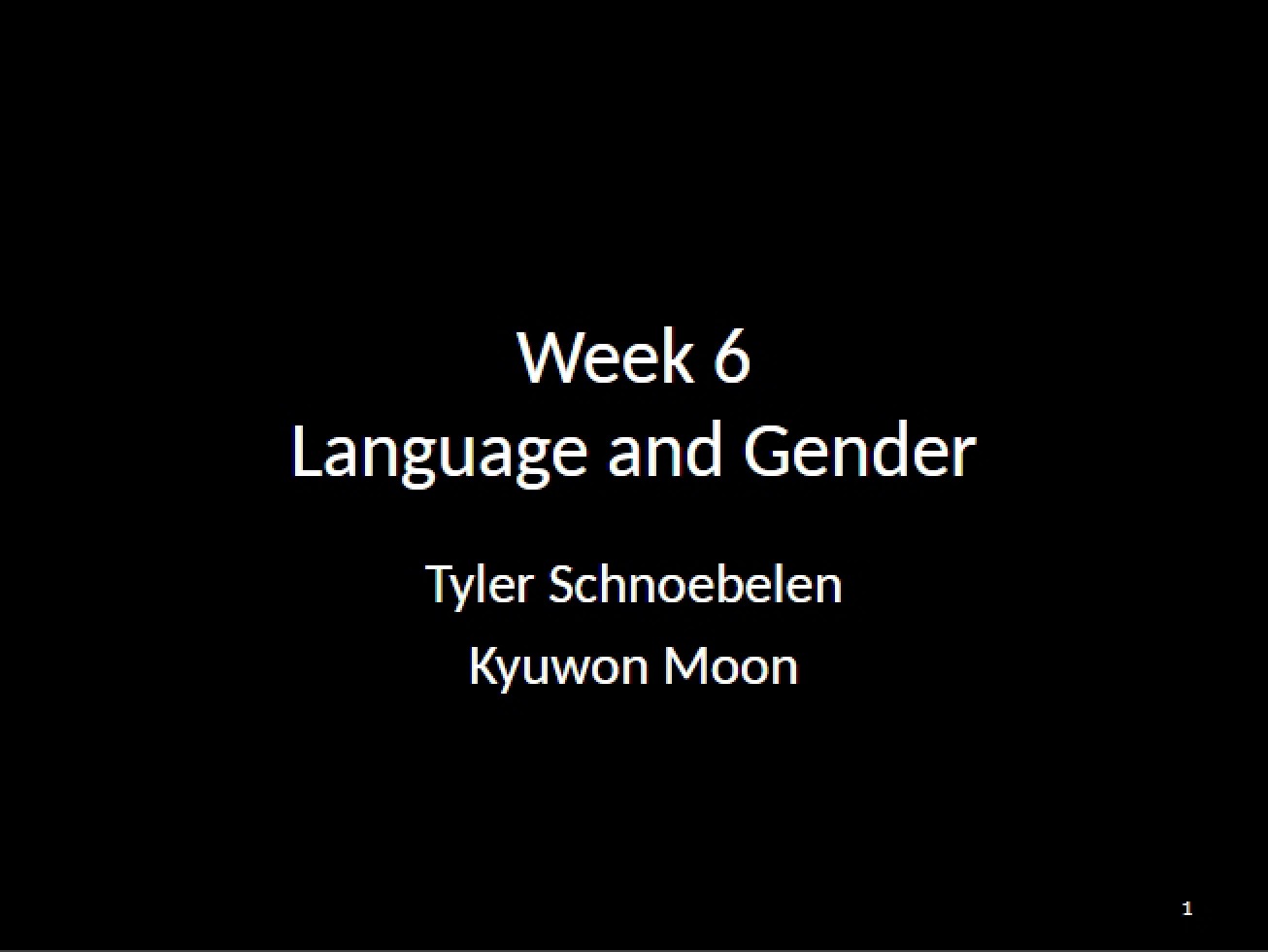 Dynamics of Language and Gender