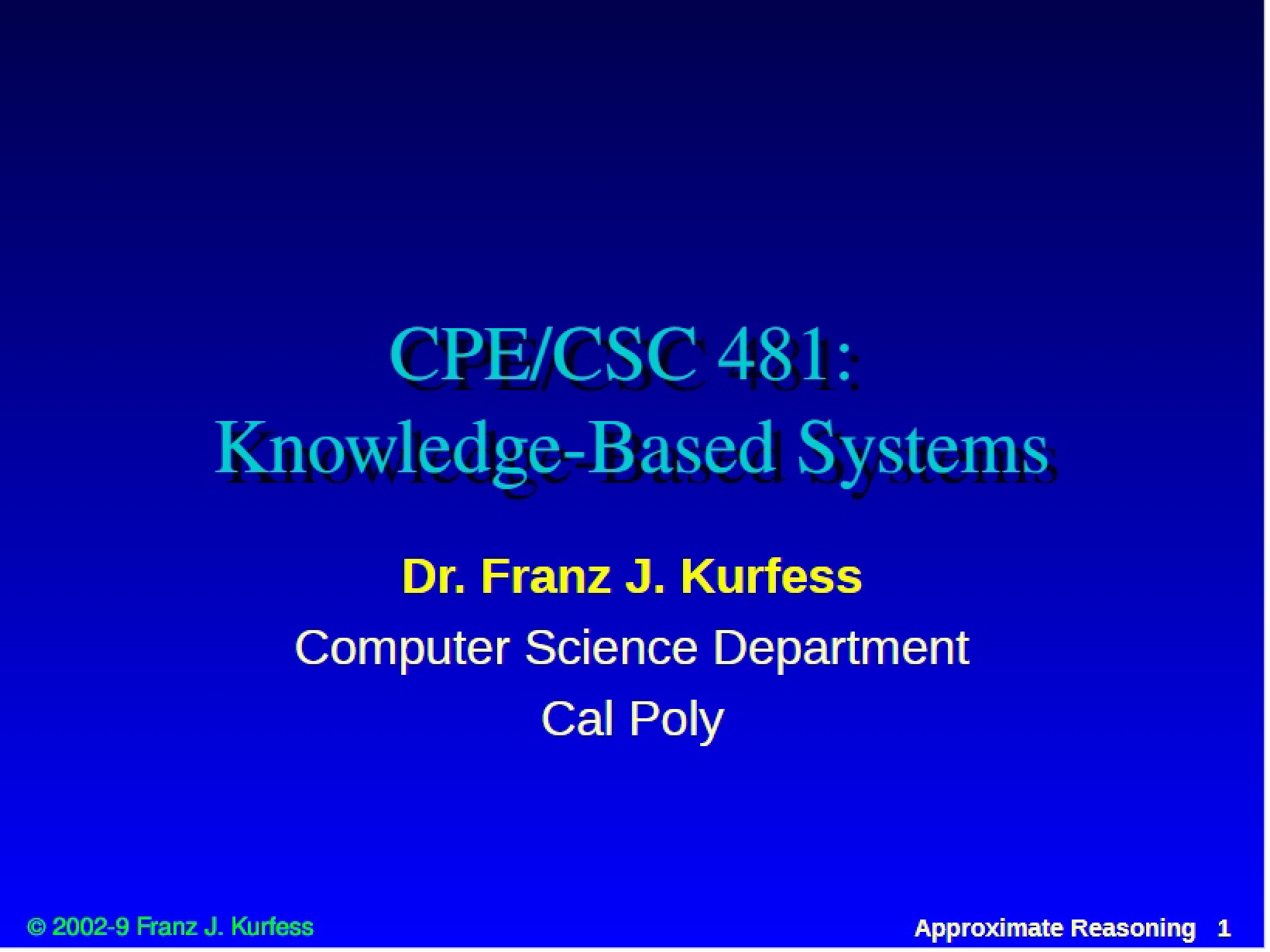 Lecture 4 - KBS