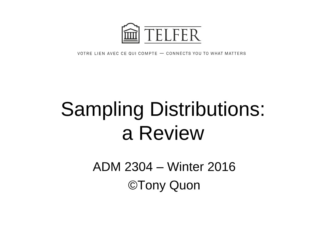 Review of Sampling Distributions