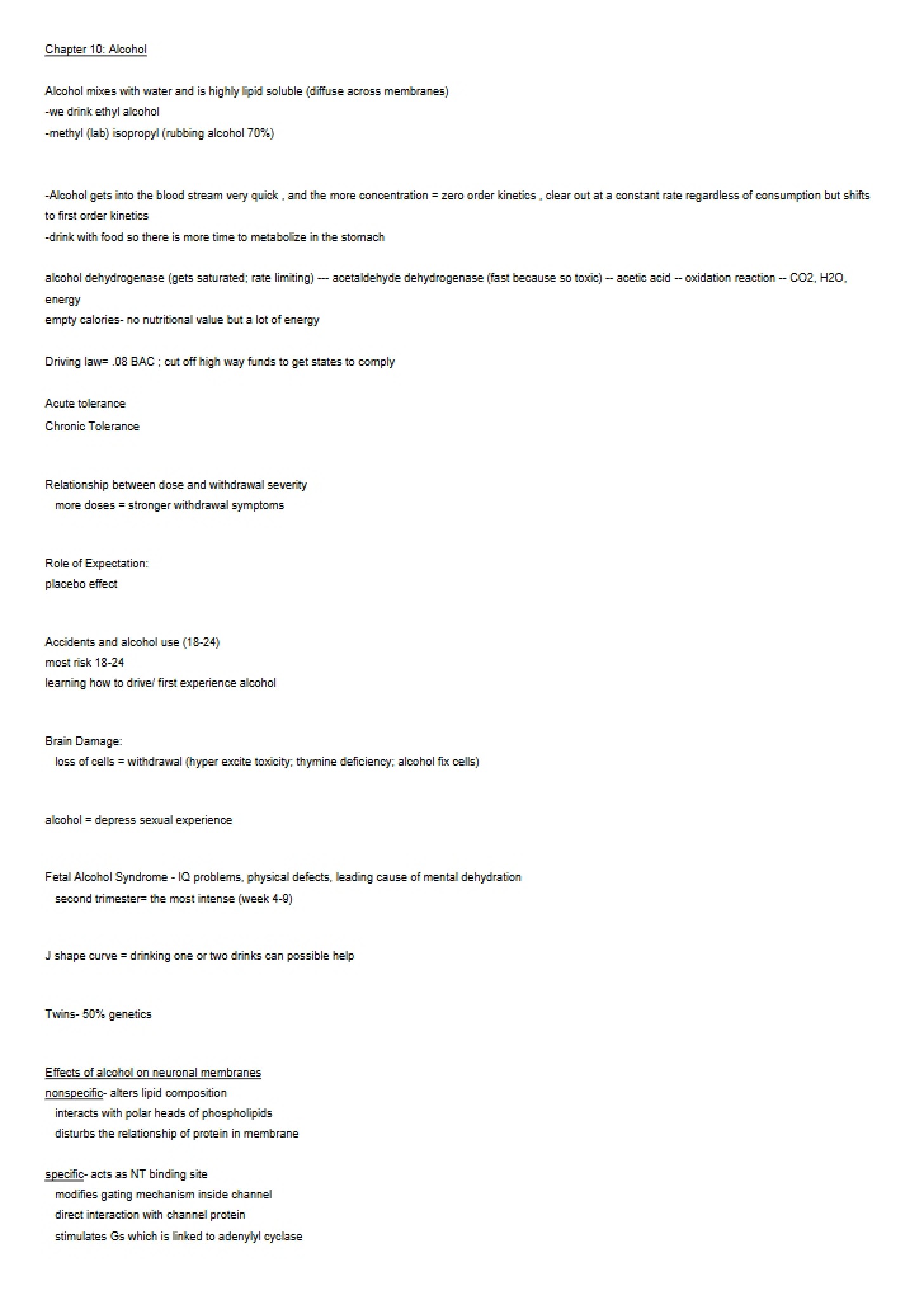 Alcohol Studies Chapter 10