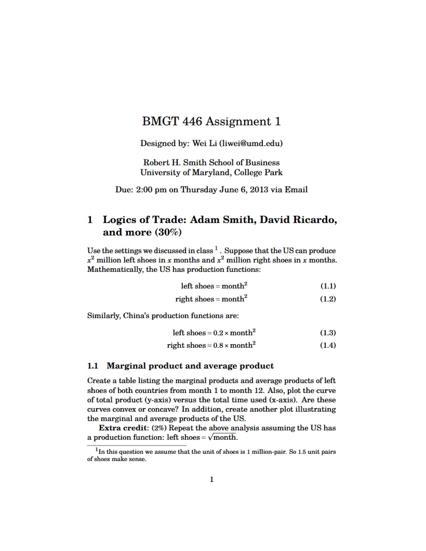 First Assignment