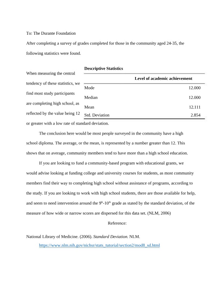 Statistics Week 3 Assignment 1