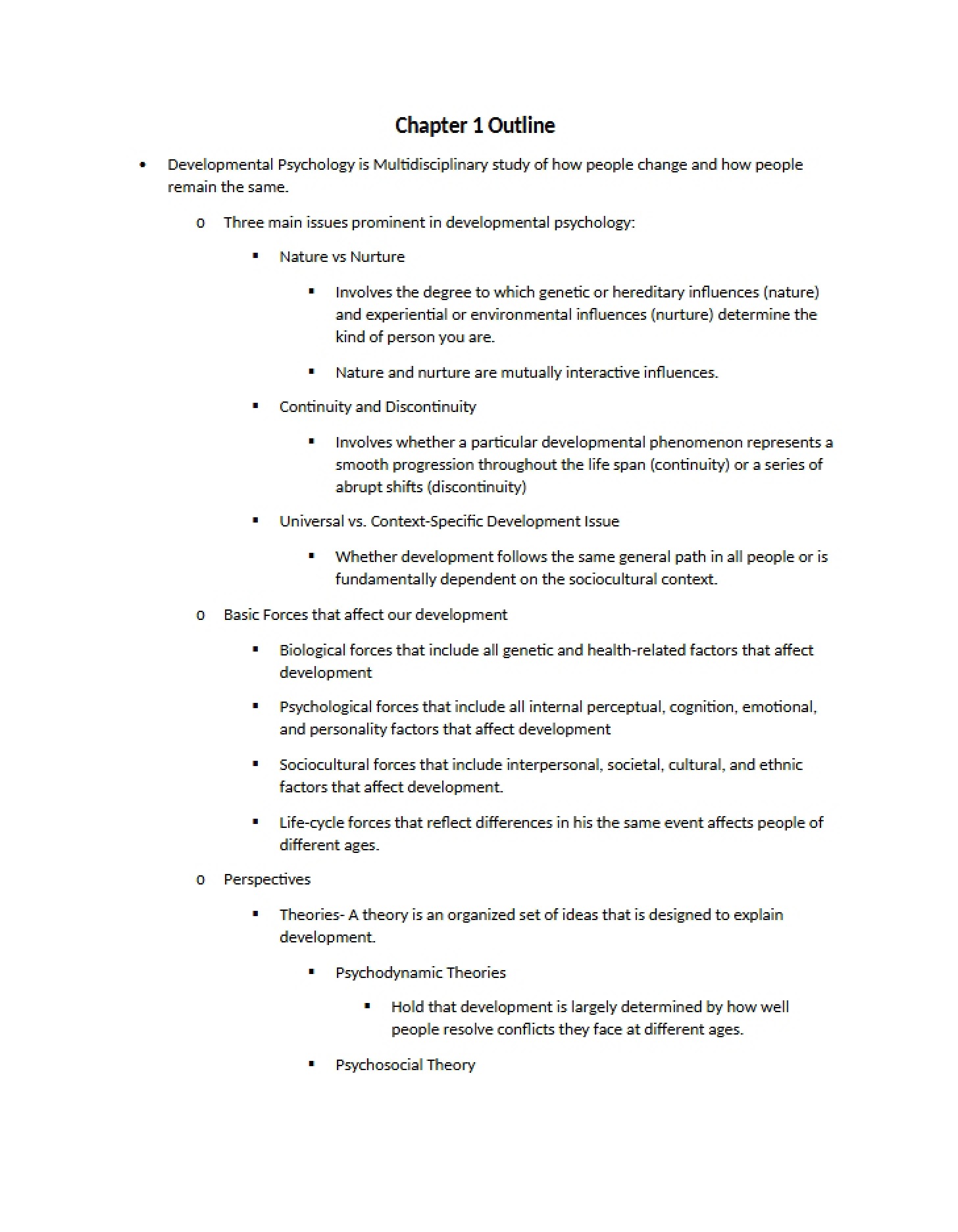 Psychology (Developmental)