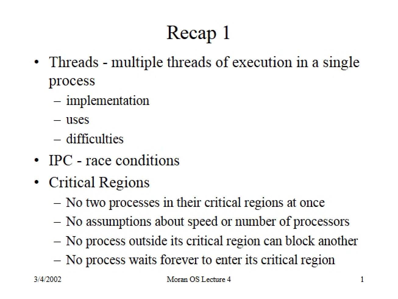 Operating Systems Course Notes