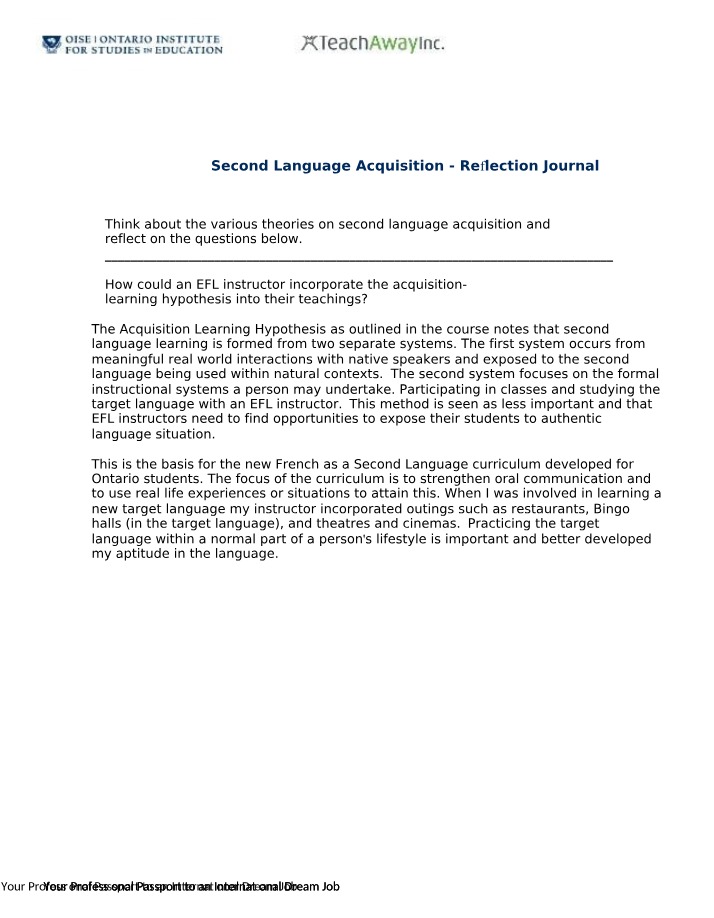 Second Language Acquisition Strategies