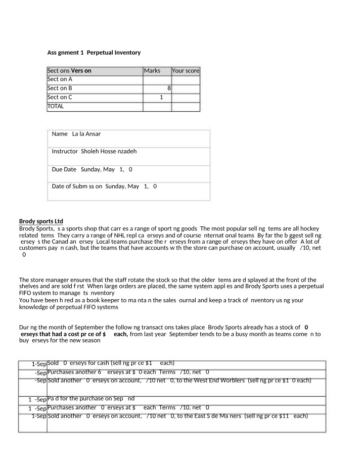 Perpetual Inventory System for Tracking Sales and Cost of Goods