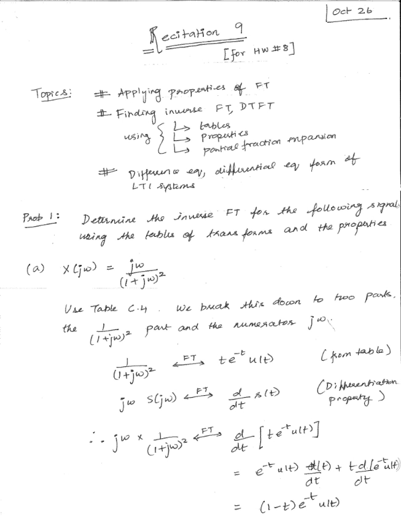 Notes for Recitation Nine