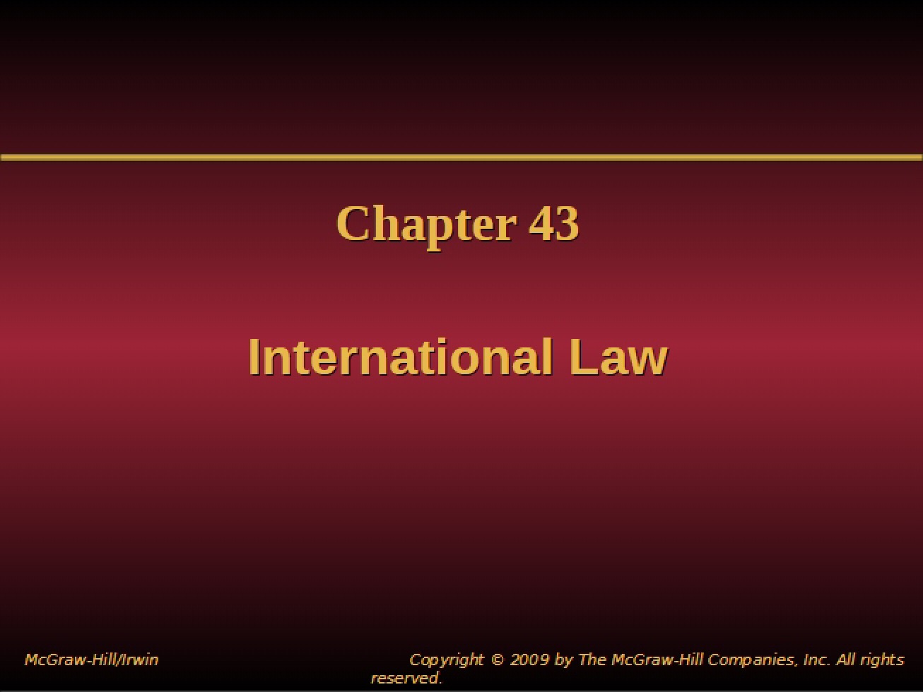 Law in International Contexts