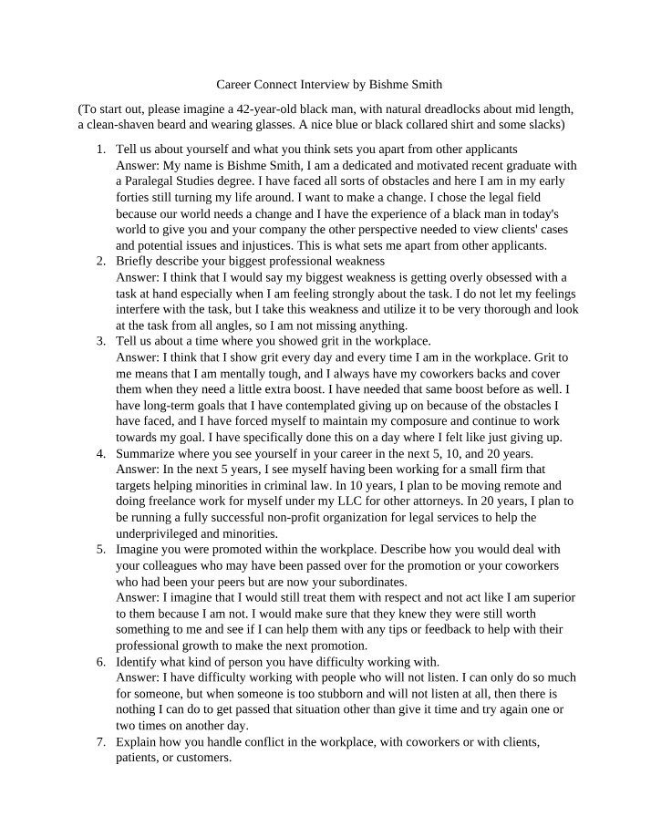 CAPS265 Interview Questions
