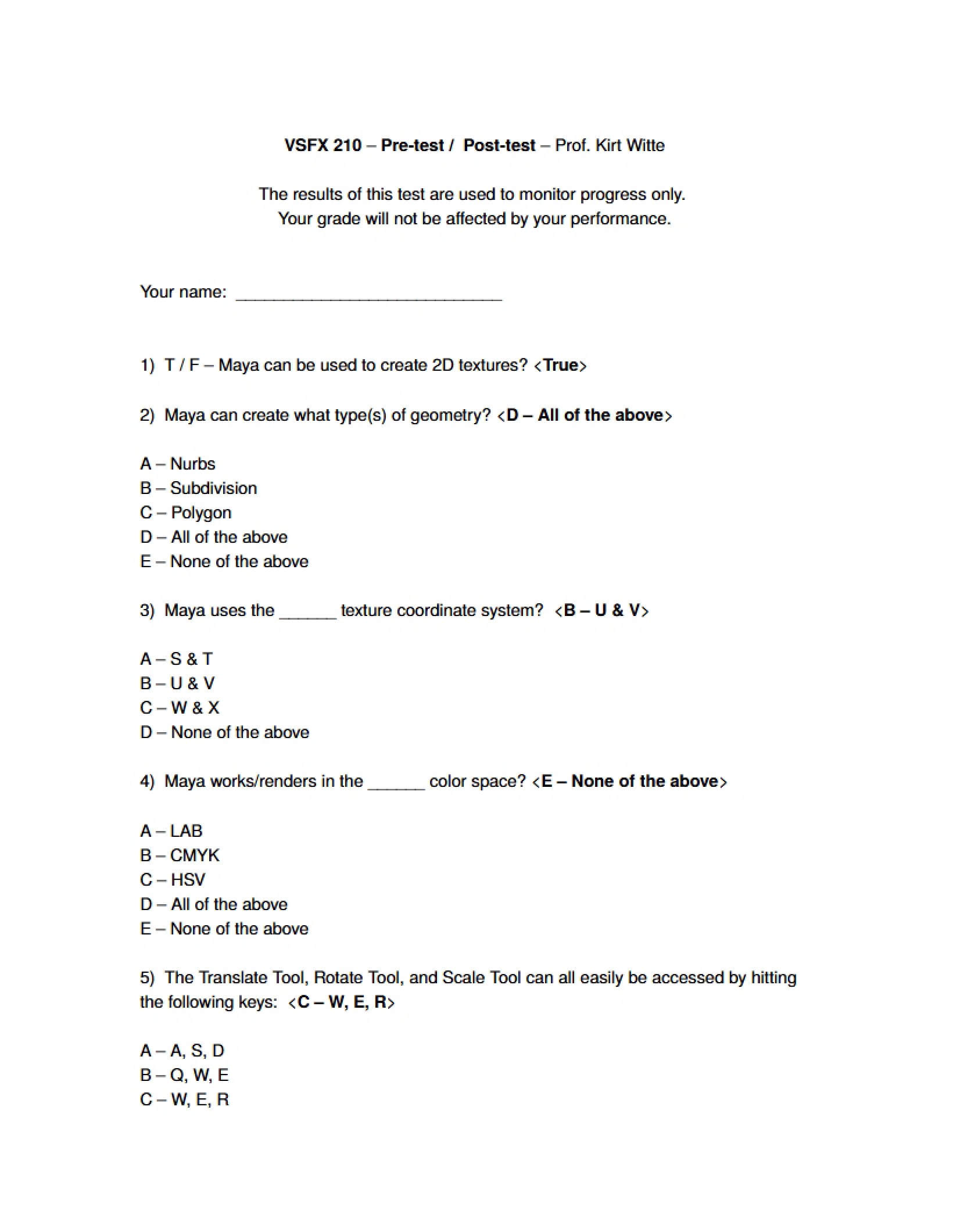 Course Examination
