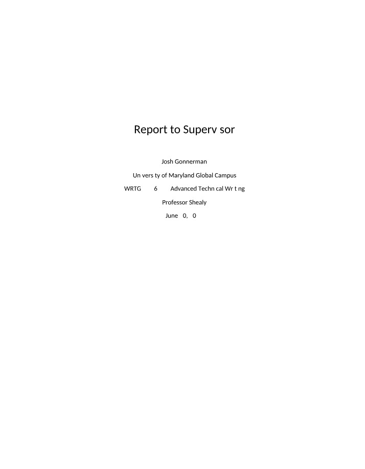 WRTG 393 Report to Supervisor Final