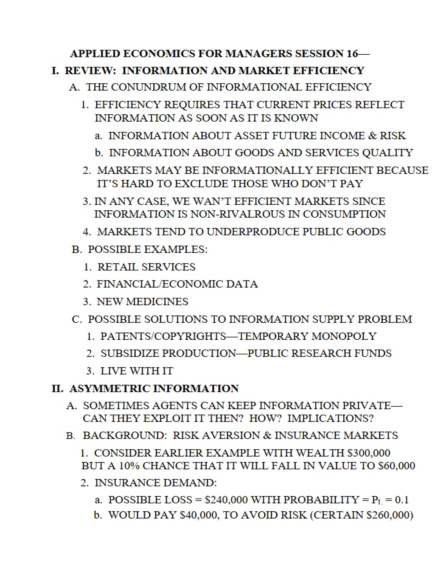 Session 16 Economics