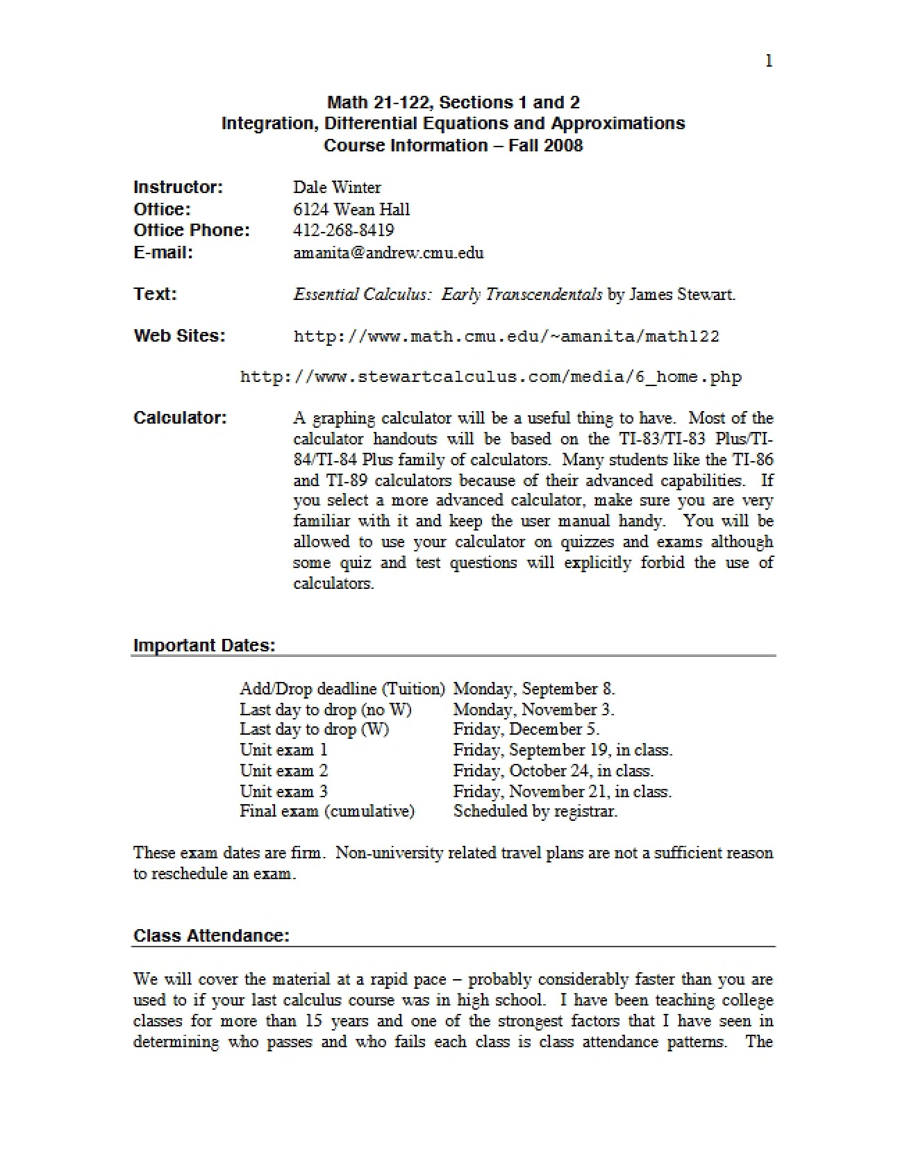 Course Syllabus Part 1