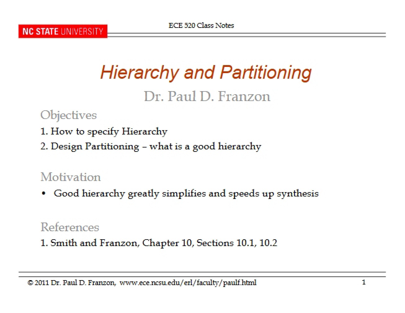 Partitioning and Hierarchy