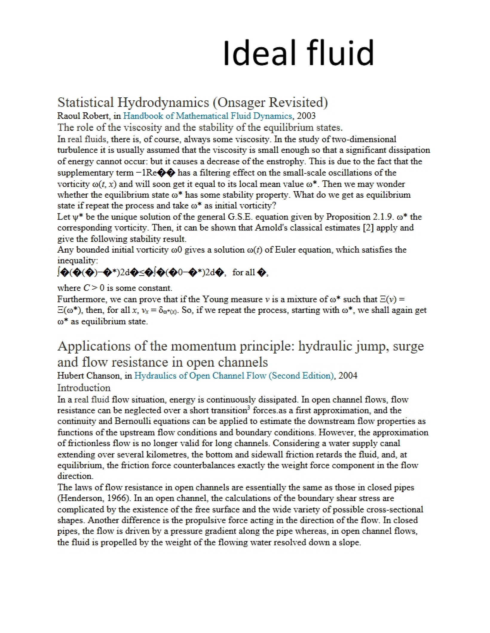 Hydrodynamics Statistics