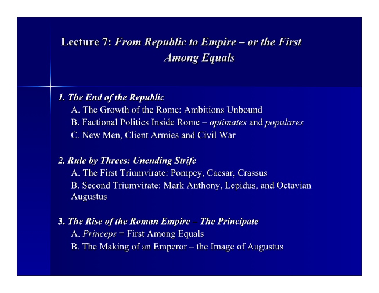 From Republic to Empire