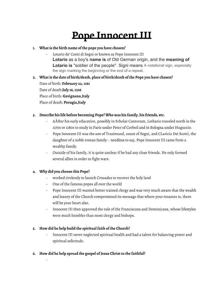 Pope Innocent III - Visionary Leader and Crusader
