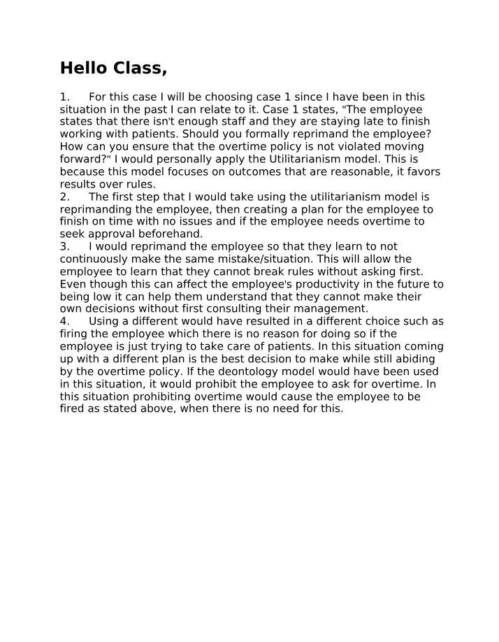 Moran - Ethics Decision Making