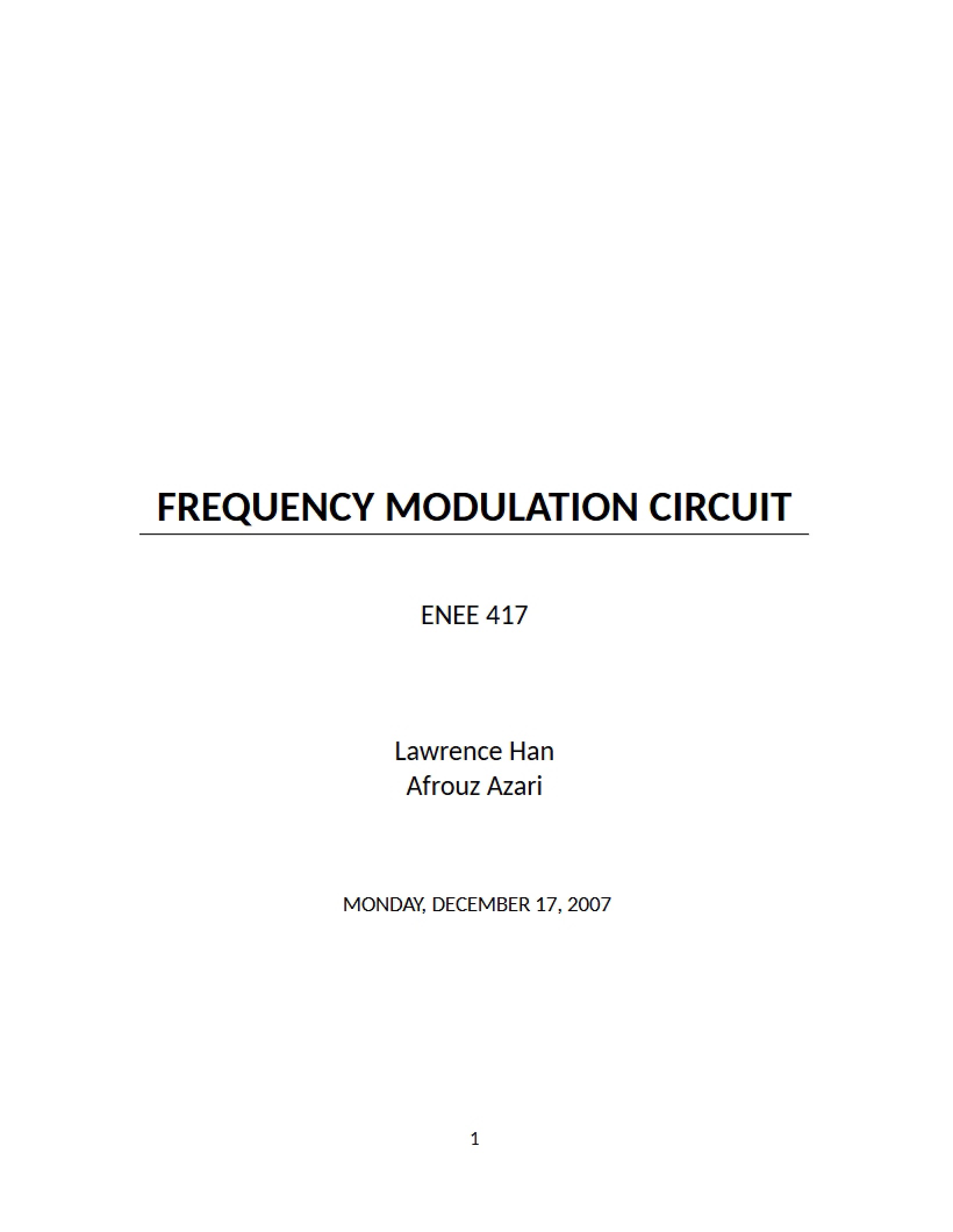 Circuit for Frequency Modulation