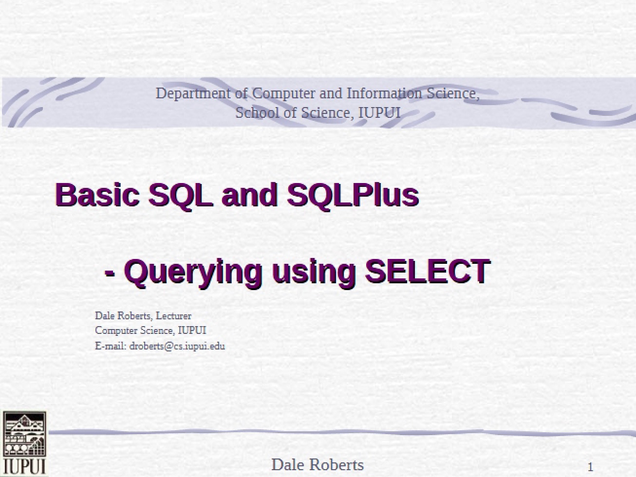 SQLPlus and Basic SQL