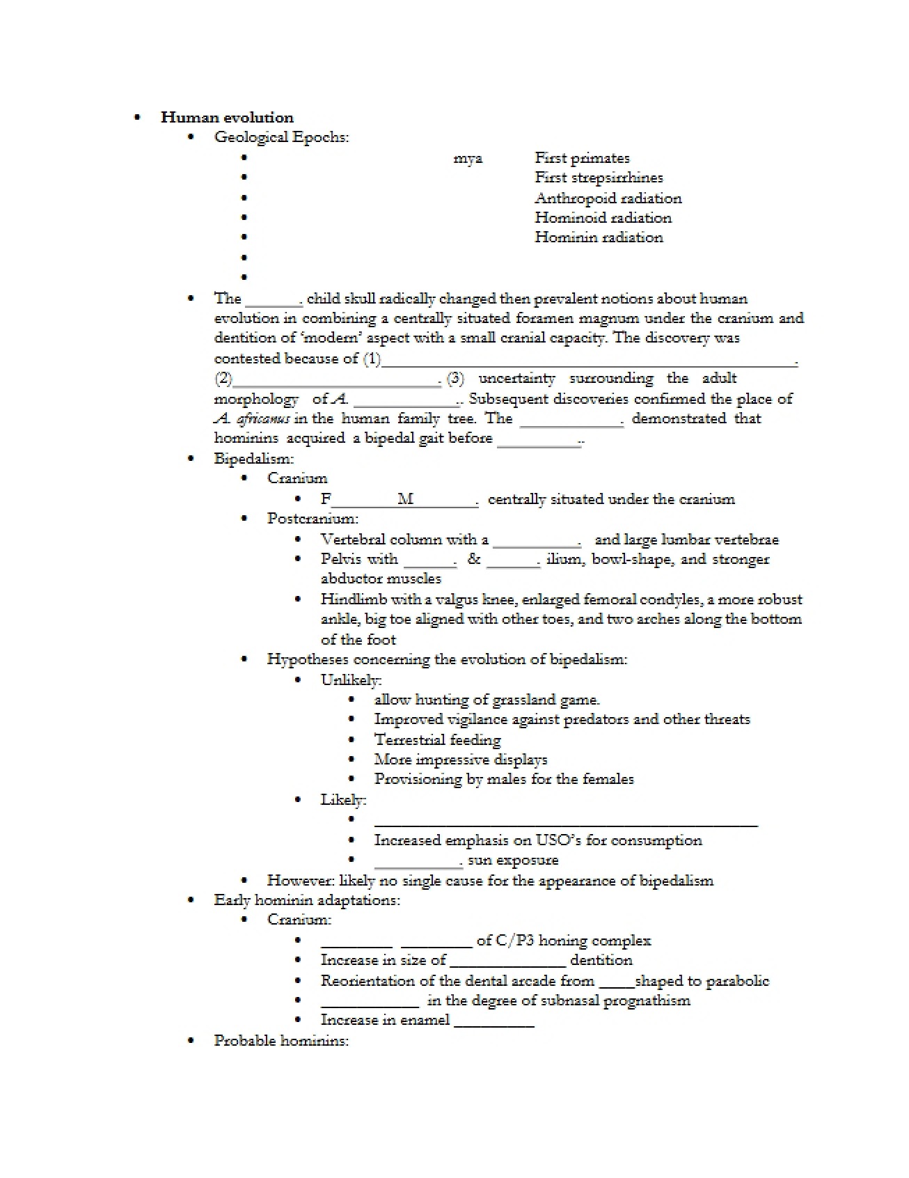 Guide for Final Exam Study