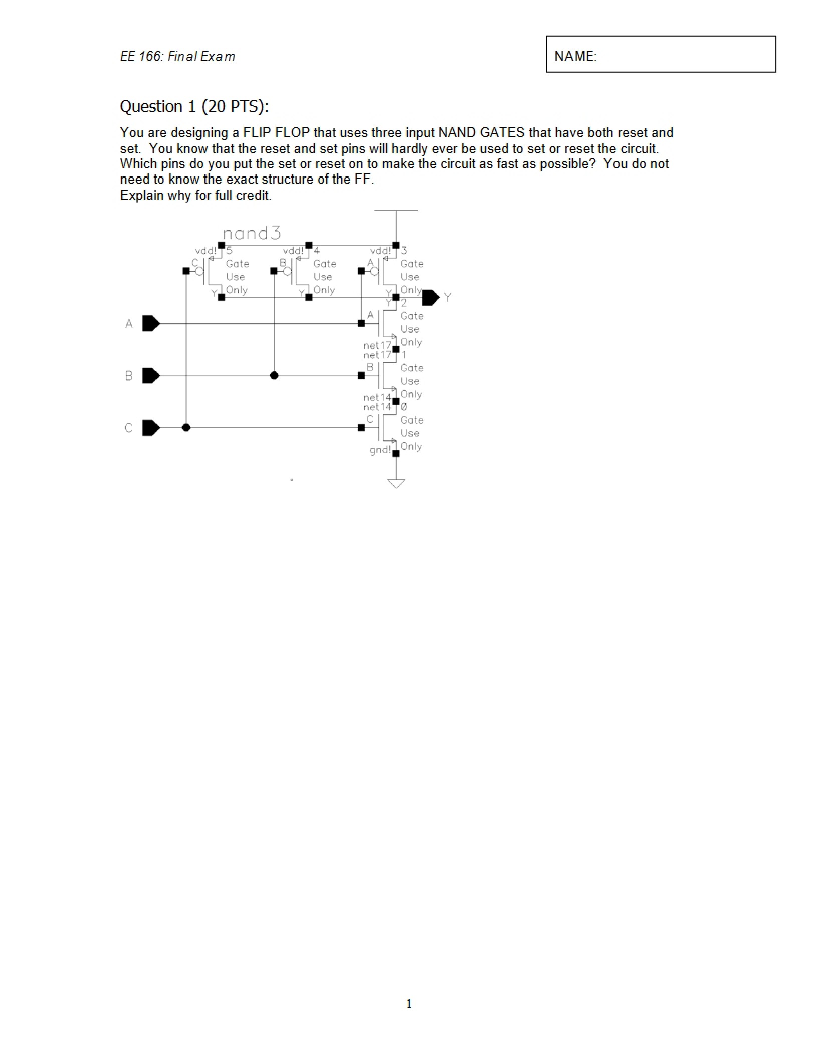 End of Term Exam for EE 166