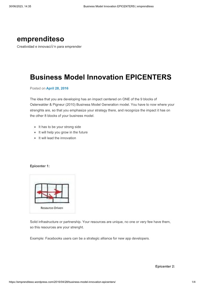 Epicenters of Business Model Innovation