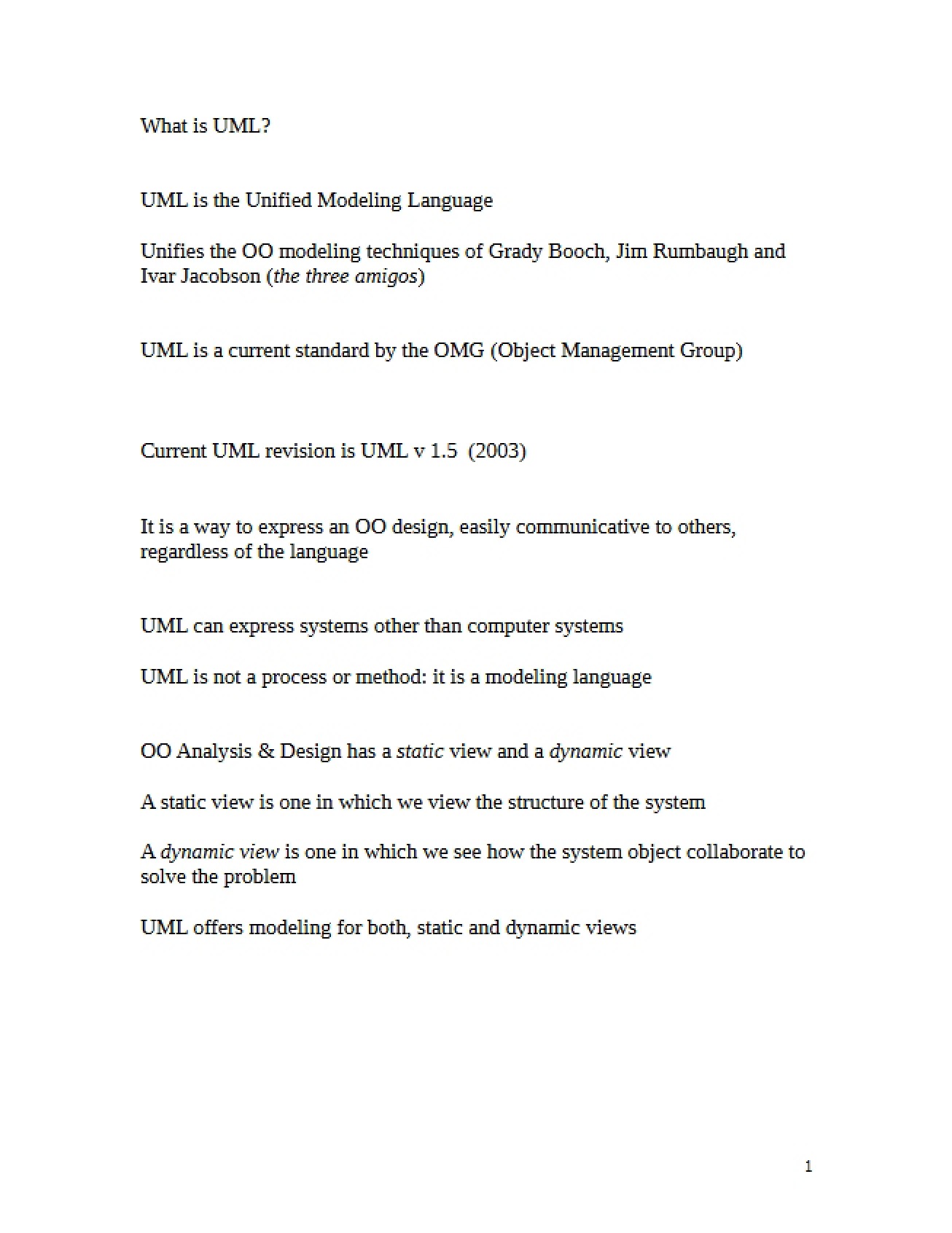 Understanding Unified Modeling Language (UML)