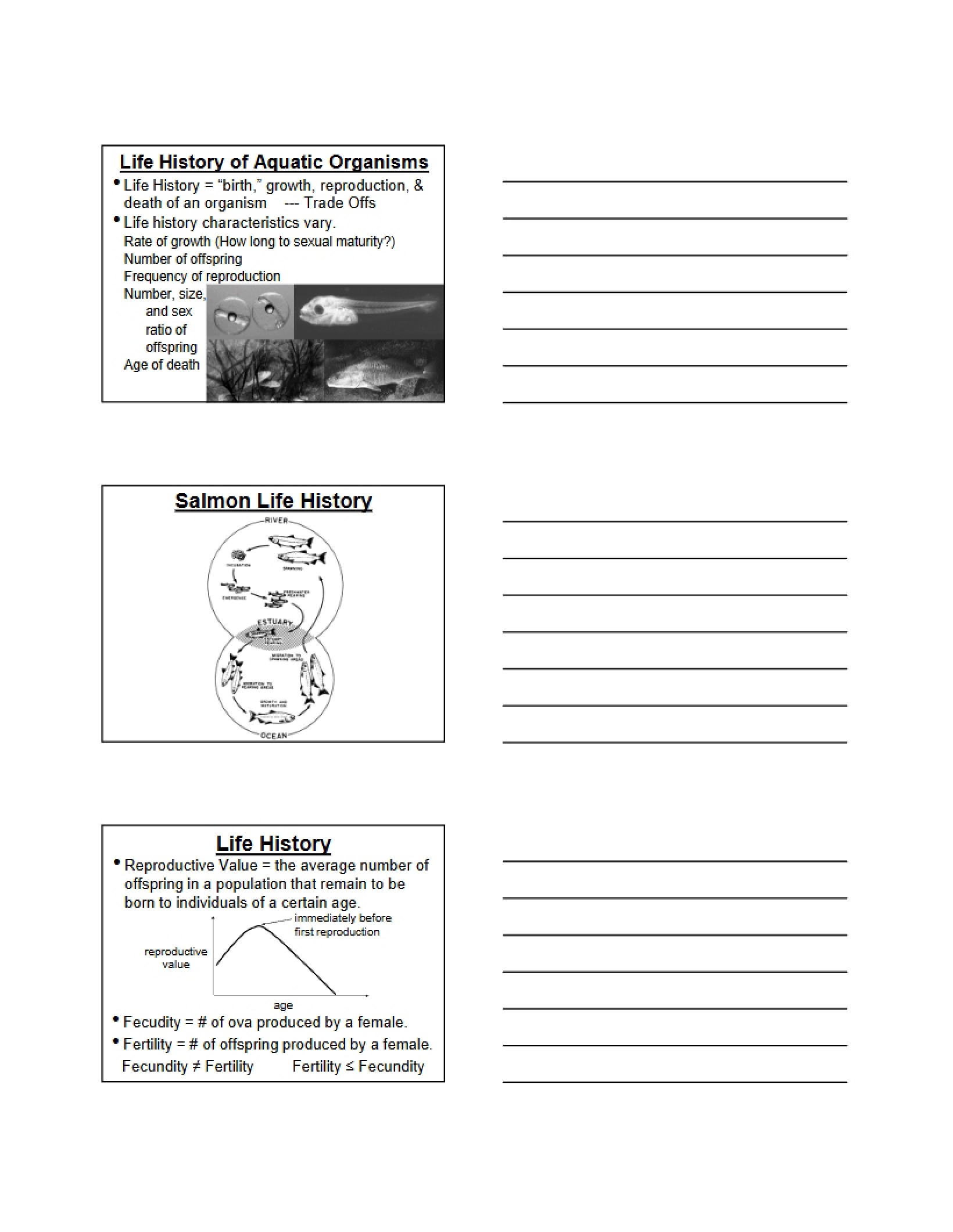 Aquatic Organisms Life History