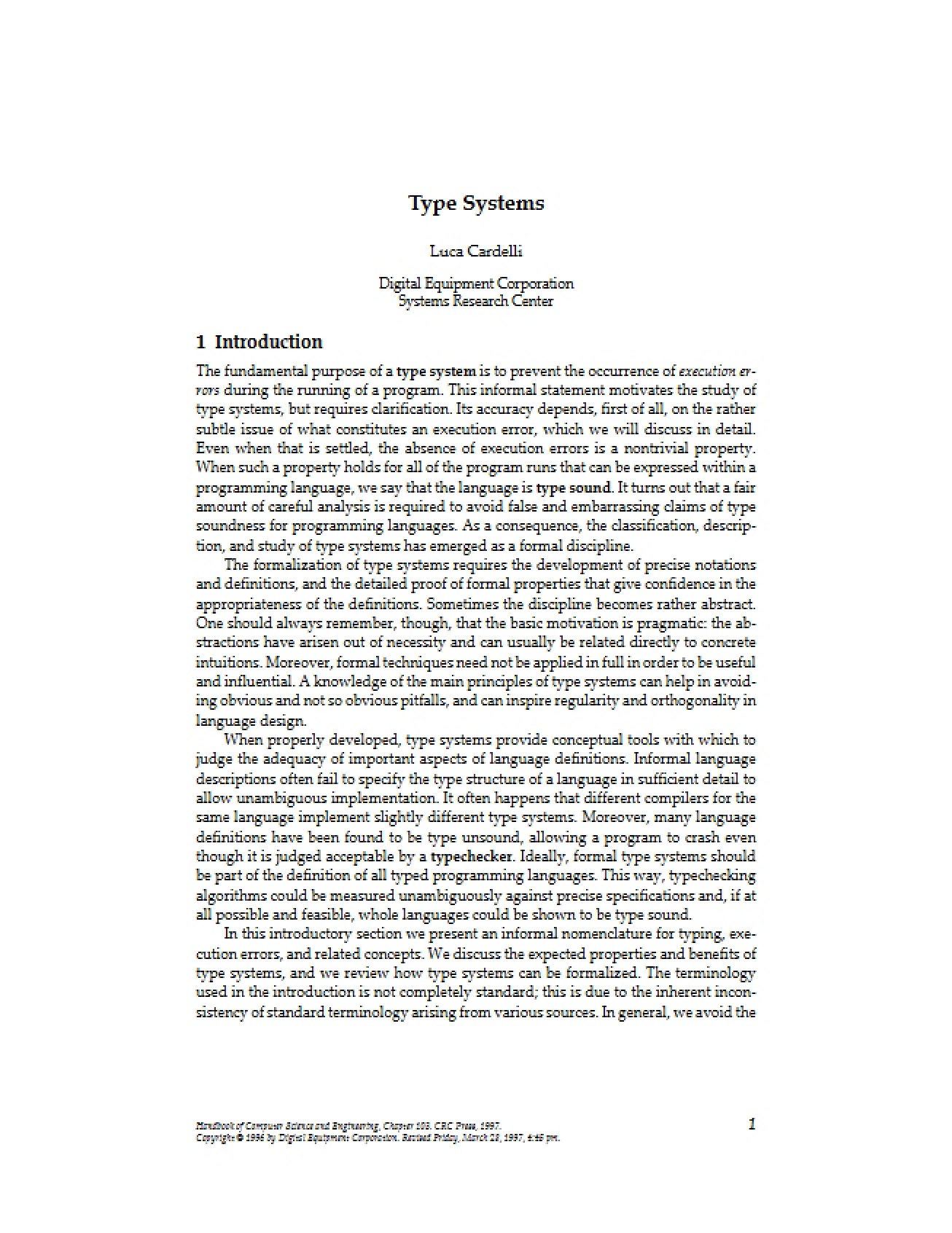 Systems of Types