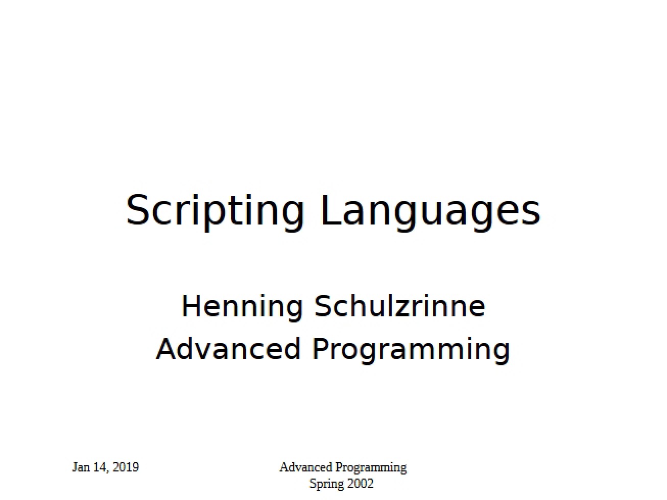 Scripting Language Concepts
