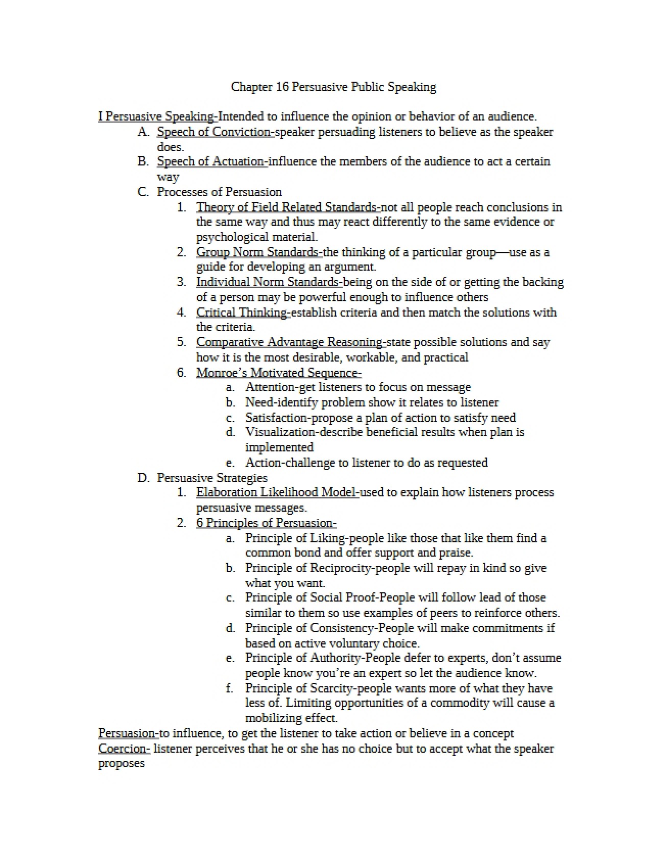 Chapter 16 Persuasive Public Speaking