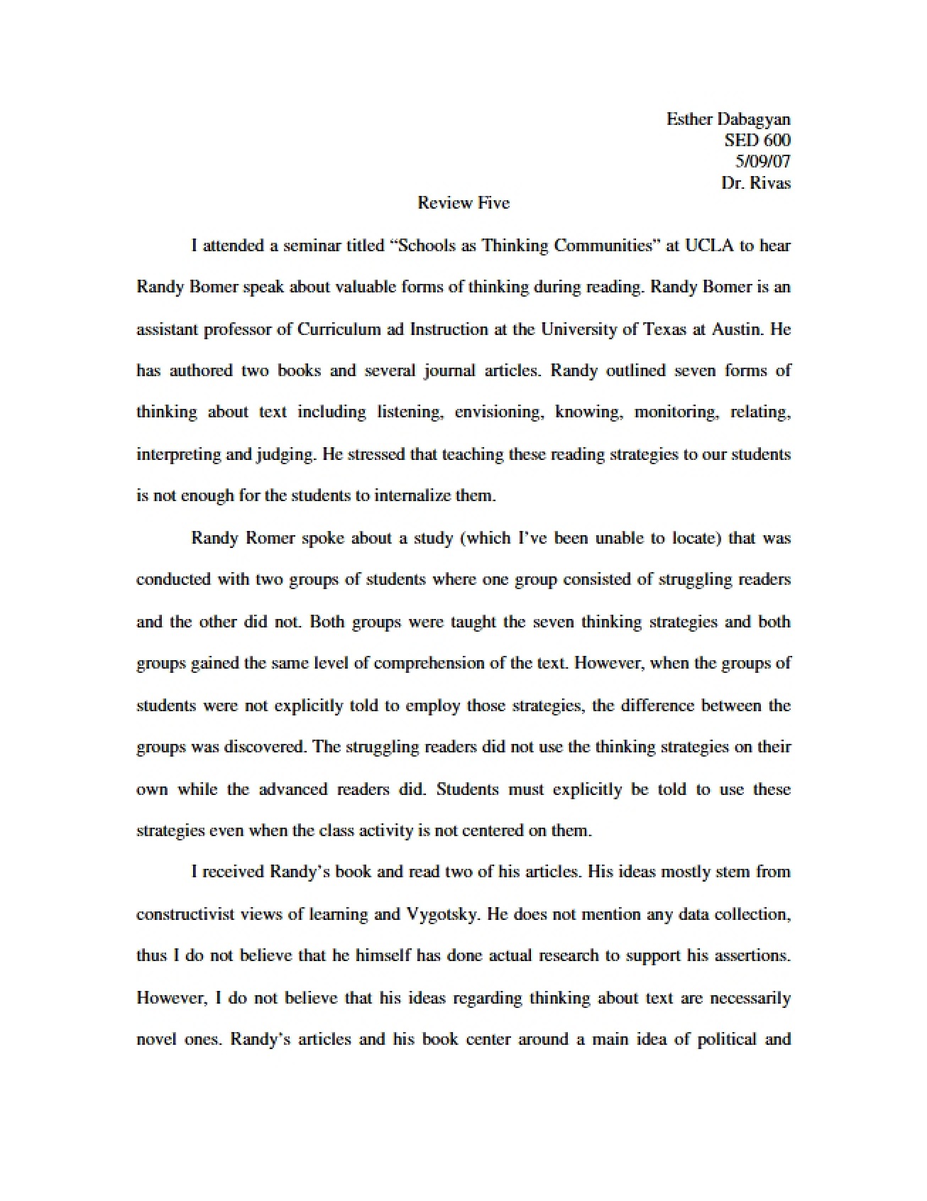 Fifth Review
